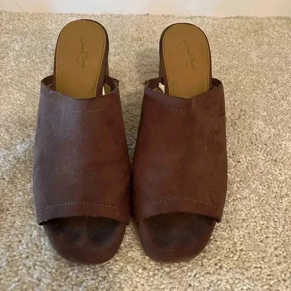 Brown Wedge Mules - Picture 5 of 5